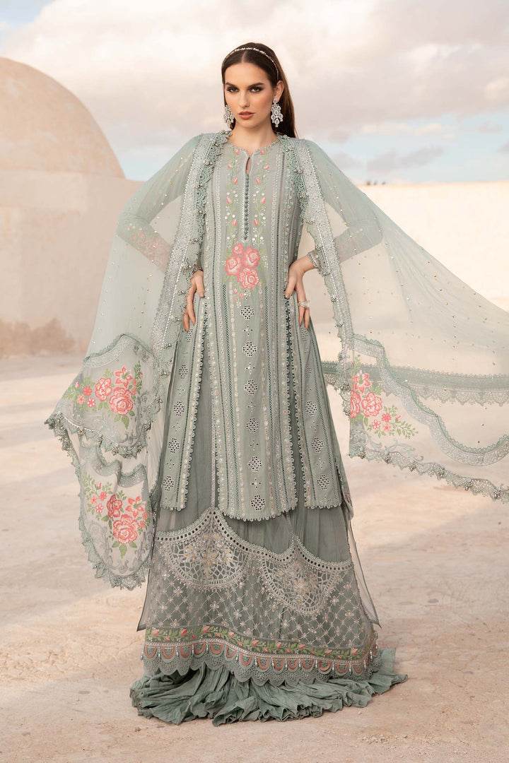 MARIA.B LAWN UNSTITCH EMB 3PC (D-2412-B) - City Cloth House