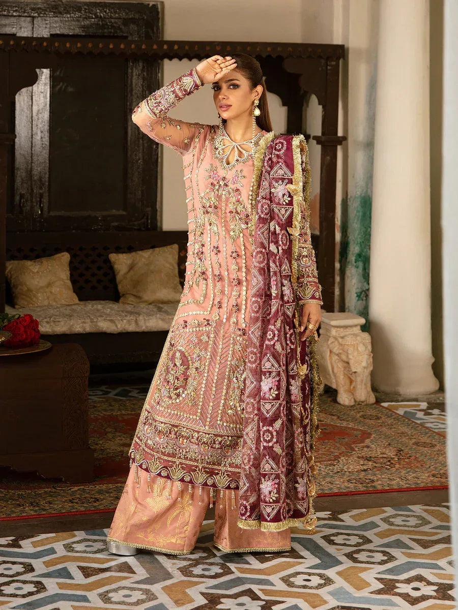 MARYAM HUSSAIN ORGANZA UNSTICH EMB SUIT - City Cloth House