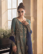 CHARIZMA CHIFFON UNSTITCHED EMB SUIT - City Cloth House