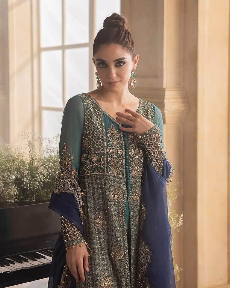 CHARIZMA CHIFFON UNSTITCHED EMB SUIT - City Cloth House