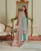BAROQUE ZARI NET UNSTITCHED EMB SUIT - City Cloth House