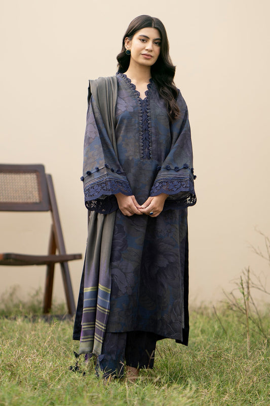 BAROQUE DHANAK PRINTED UNSTICHED 3PC