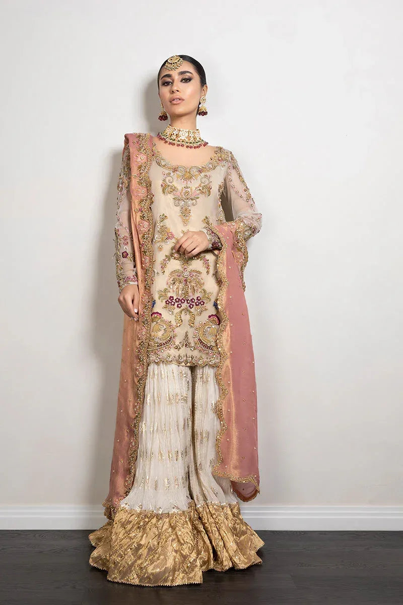 MINA HASAN NET UNSTITCHED EMB ALAIA SUIT - City Cloth House