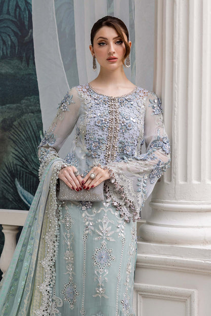MARIA.B CHIFFON UNSTITCHED EMB D-8 SUIT