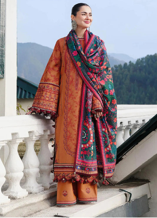 HUSSAIN REHAR DHANAK UNSTITCHED EMB 3PC