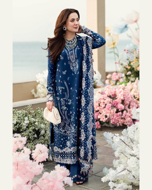 QALAMKAR LAWN UNSTITCHED EMB 3PC - City Cloth House
