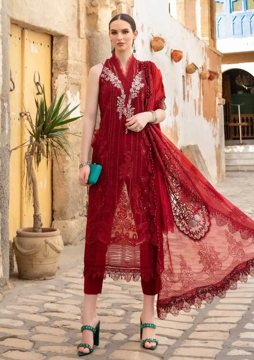 MARIA.B ORGANZA UNSTITCH EMB 3PC VOYAGE 24’ (D-01B) - City Cloth House