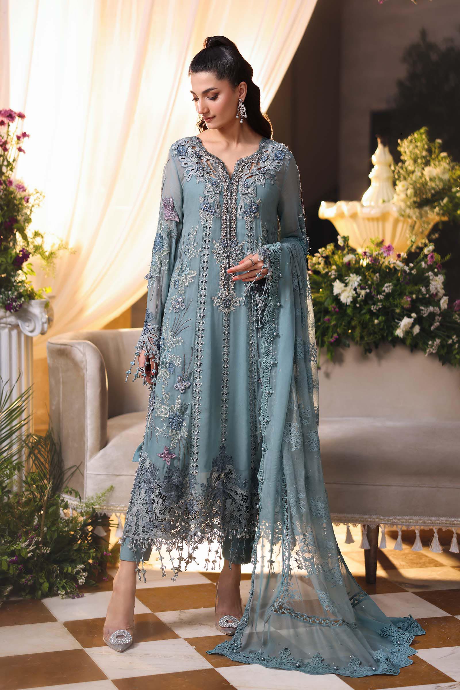 MARIA.B CHIFFON UNSTITCHED EMB D-6 SUIT
