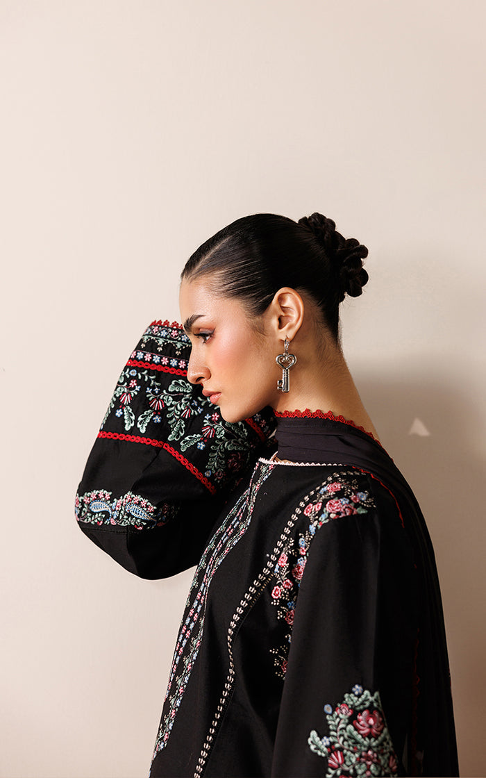 Siyah | Emb Unstitched Dhanak 3pc