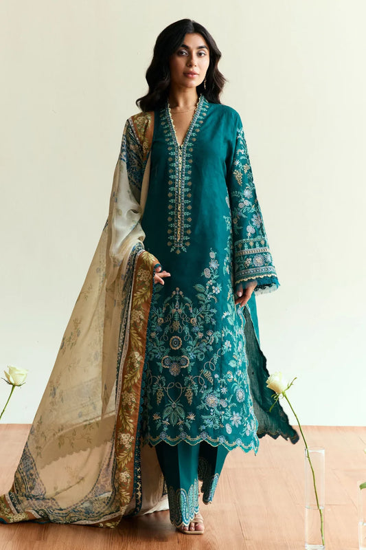 ZARA SHAHJAHAN DHANAK UNSTITCHED EMB 3PC