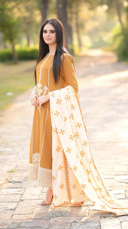 AISLING DHANAK LUXURY UNSTITCHED EMB 3PC