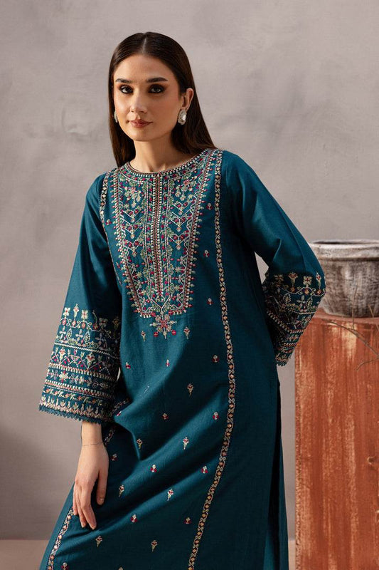 BATIK LAWN LUXURY UNSTITCHED EMB 2PC BLUE PEARL - City Cloth House