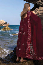 CRIMSON LAWN UNSTITCH EMB 3PC PARSI THREADS (D5-B) - City Cloth House