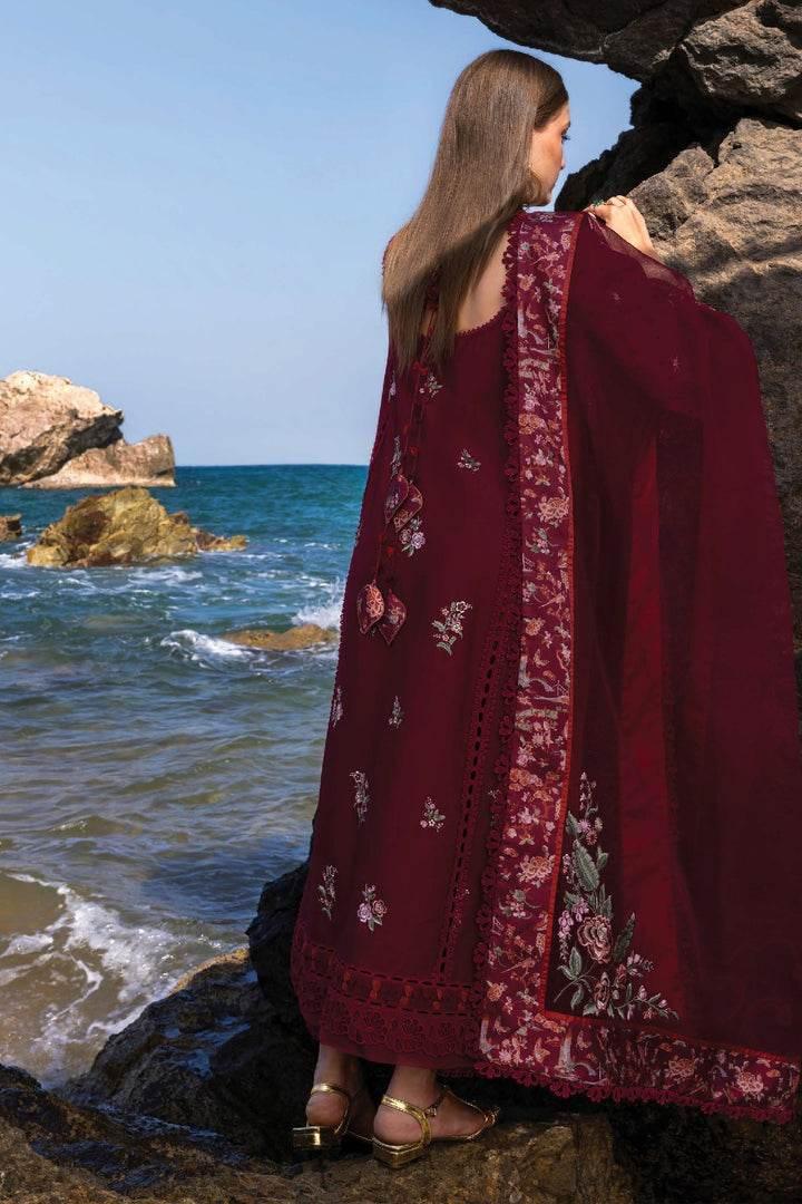 CRIMSON LAWN UNSTITCH EMB 3PC PARSI THREADS (D5-B) - City Cloth House