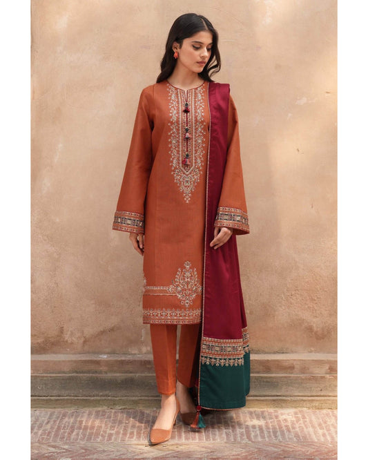 JAZMIN LAWN LUXURY UNSTITCHED EMB 3PC - City Cloth House