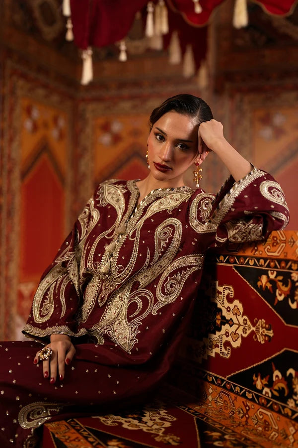 Tanaab | Emb Unstitched Shamoz silk 2pc
