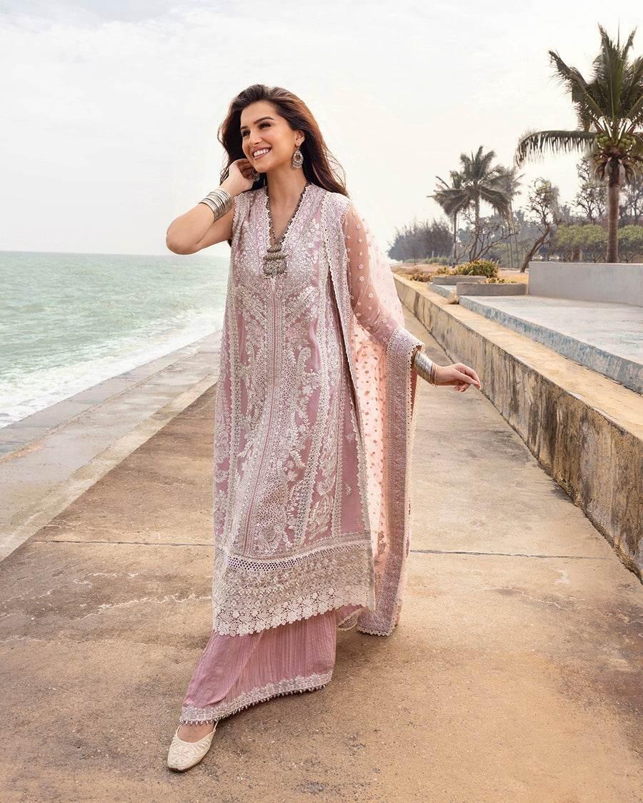 FAIZA SAQLAIN LAWN UNSTITCH EMB 3PC AMARYLLIS-02 - City Cloth House