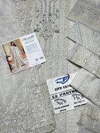 BAROQUE CHIFFON UNSTITCHED EMB SUIT - City Cloth House