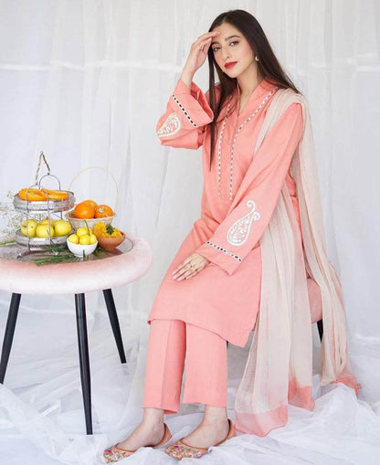 AISLING LAWN PREMIUM UNSTICH EMB 3PC - City Cloth House