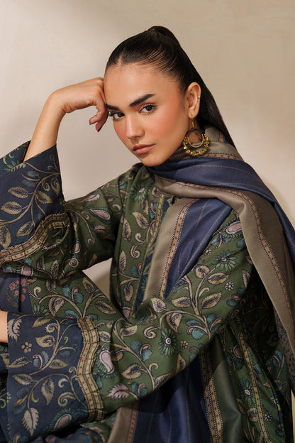 BAROQUE LINEN PRINTED UNSTICHED 3PC