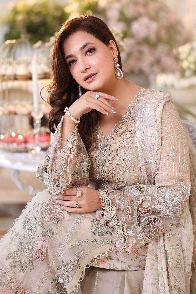 MARIA.B CHIFFON UNSTITCHED EMB D-7 SUIT