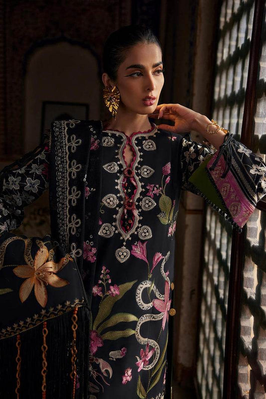ELAF LAWN UNSTICH EMB 3PC AZUREH (EL25-04 A) - City Cloth House