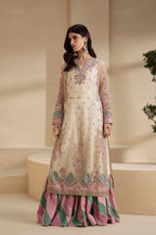 ETHNIC SILK UNSTITCHED EMB  SUIT