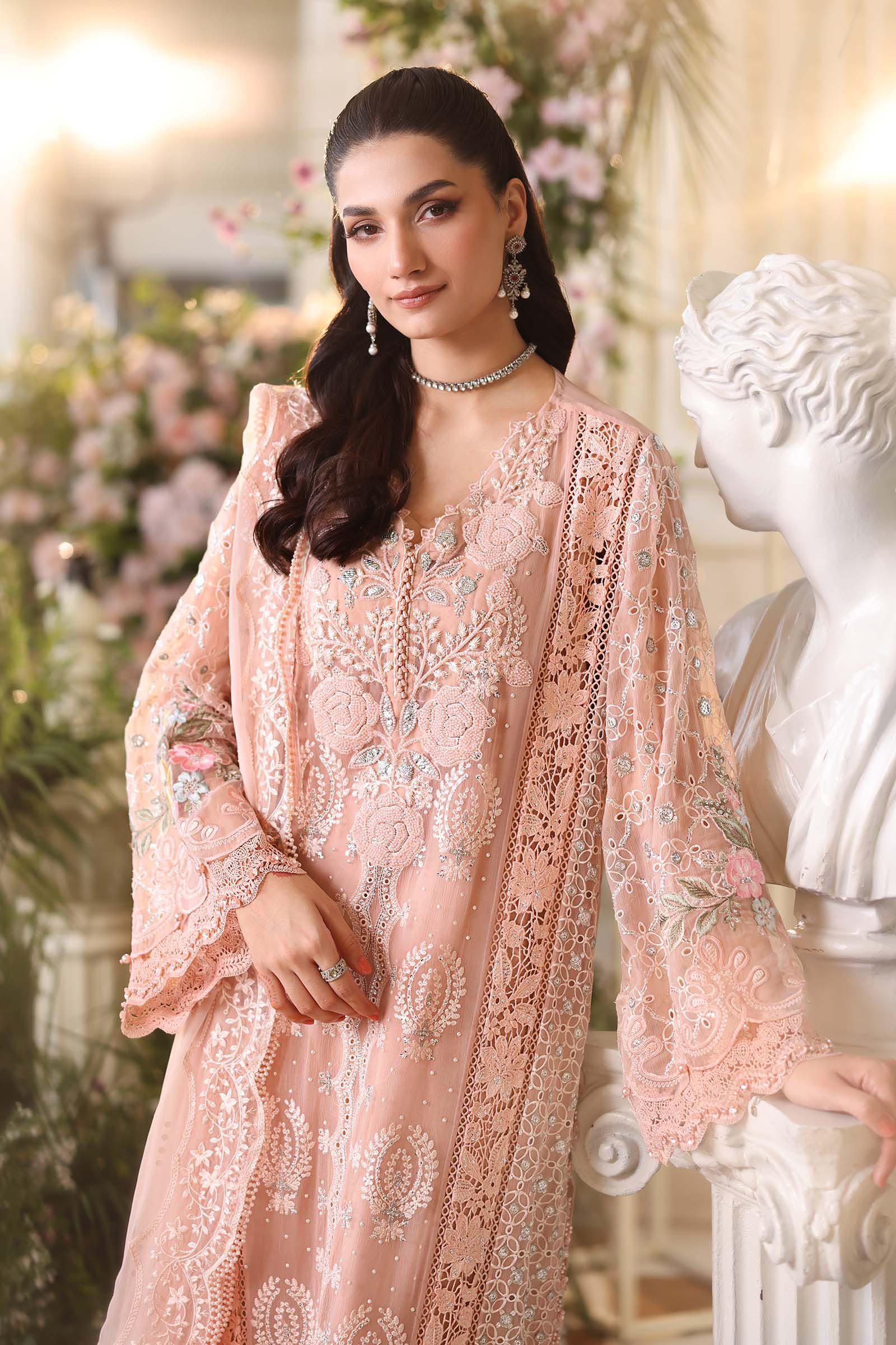 MARIA.B CHIFFON UNSTITCHED EMB D-4 SUIT