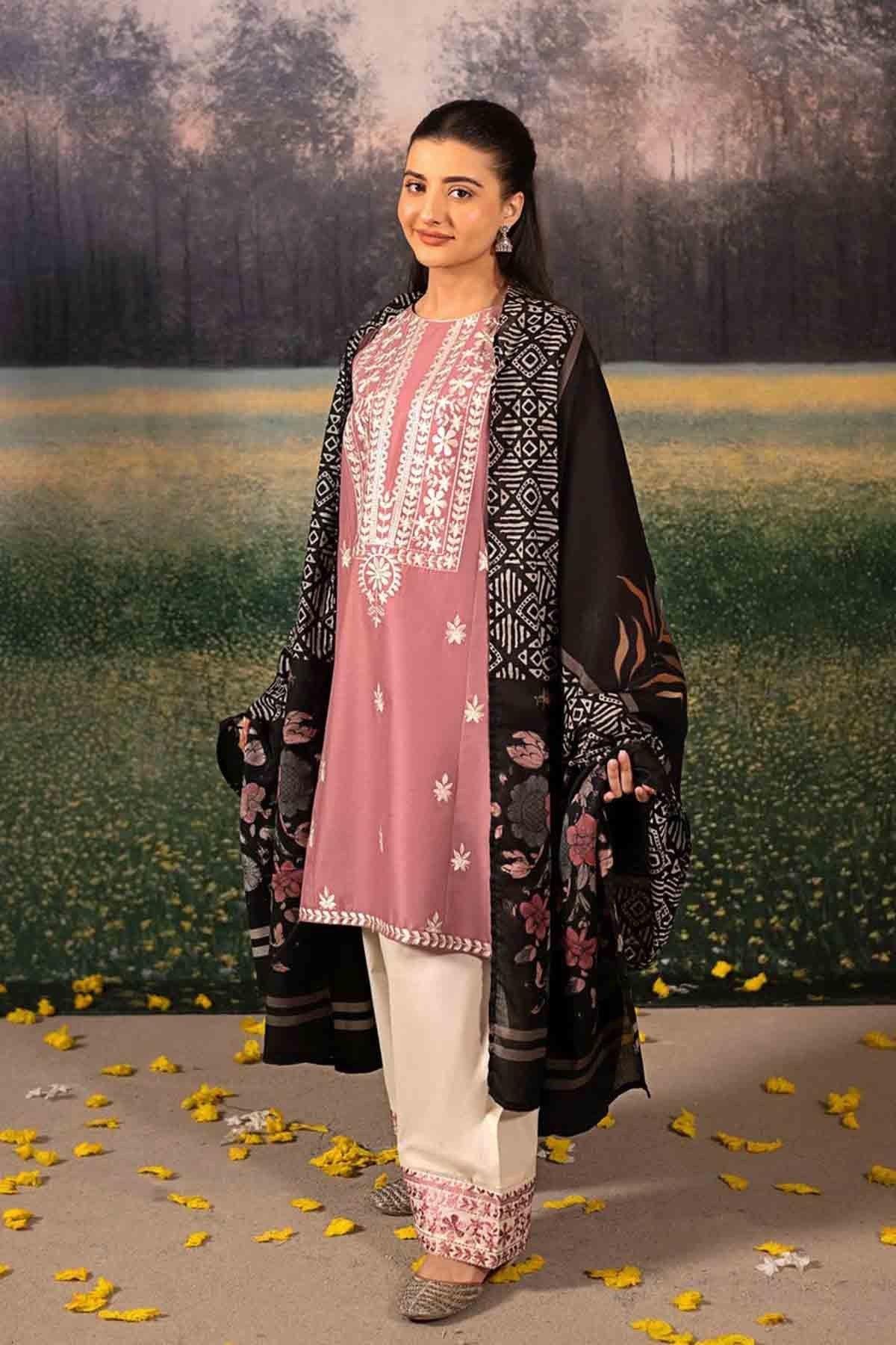 URGE DHANAK PREMIUM UNSTITCHED EMB 3PC - City Cloth House