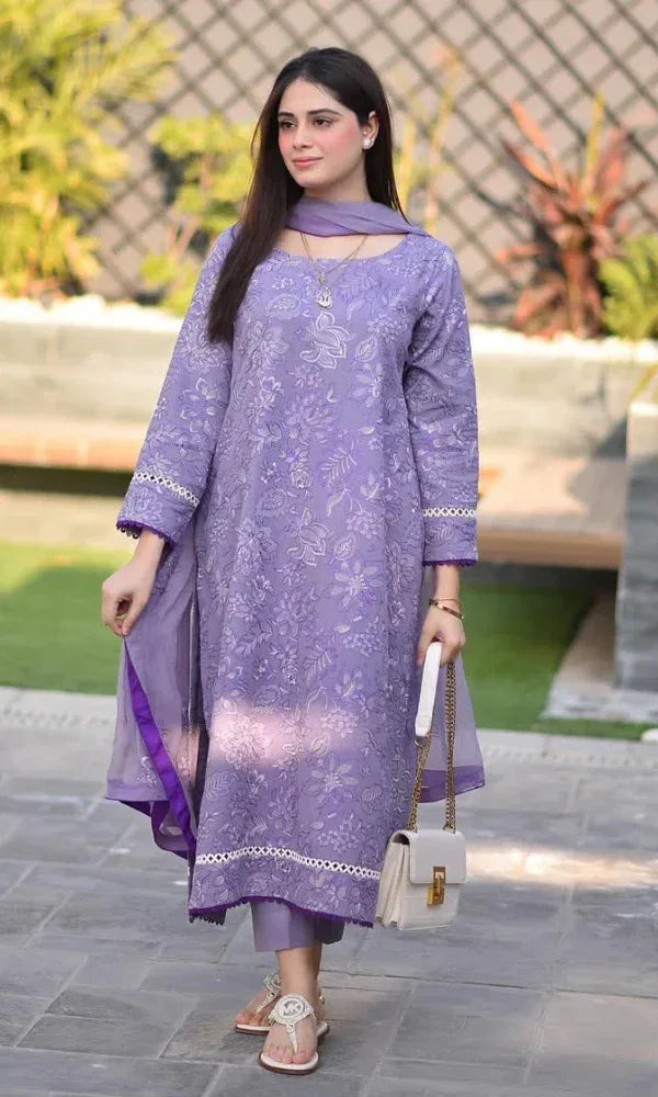ZARA SHAHJAHAN LAWN LUXURY UNSTITCHED EMB 3PC - City Cloth House