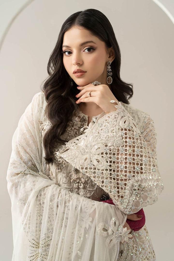 MARIA.B CHIFFON UNSTITCHED EMB SUIT (BDS-30-D7) - City Cloth House