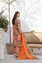 BAROQUE LAWN PRINTED UNSTICH 3PC - City Cloth House