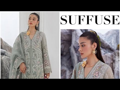 SUFFUSE ORGANZA UNSTITCHED EMB SUIT