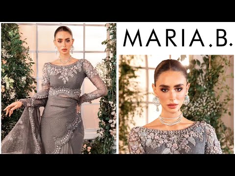 MARIA.B ORGANZA UNSTITCHED EMB SAREE