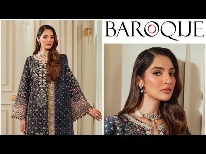 BAROQUE RAW SILK UNSTITCHED EMB SUIT