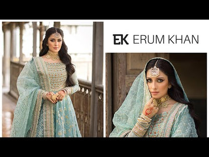 ERUM KHAN ORGANZA UNSTITCHED EMB MAXI